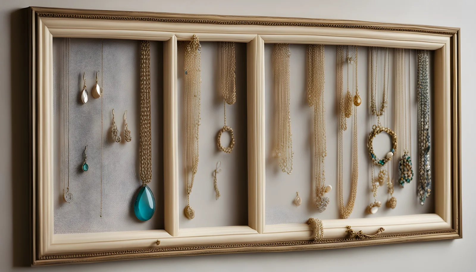 Repurposed Picture Frames #14 jewellery storage ideas